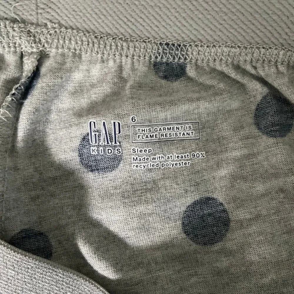 Gap Kids Pajama Set Size 6 Gray Polka Dot Excellent Long Sleeve Joggers